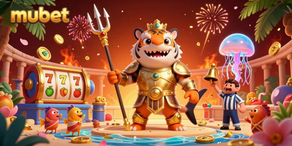 Experience thrilling gaming with mubet, featuring a spectacular underwater casino scene with vibrant slot machines.