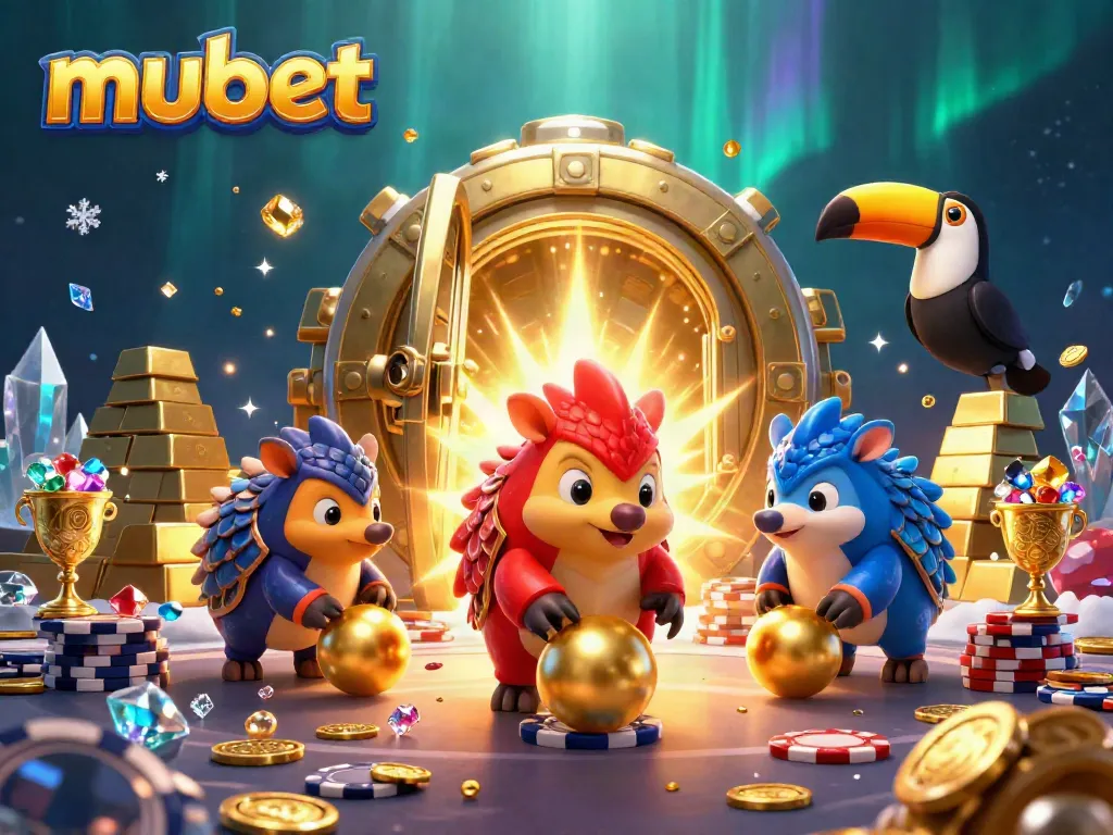 Engaging pangolins in armor bowling in a colorful, vibrant casino scene representing mubet.
