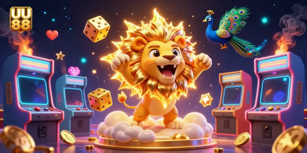 Experience the excitement of UU 88 with a vibrant, ultra-detailed 3D casino theme illustration.