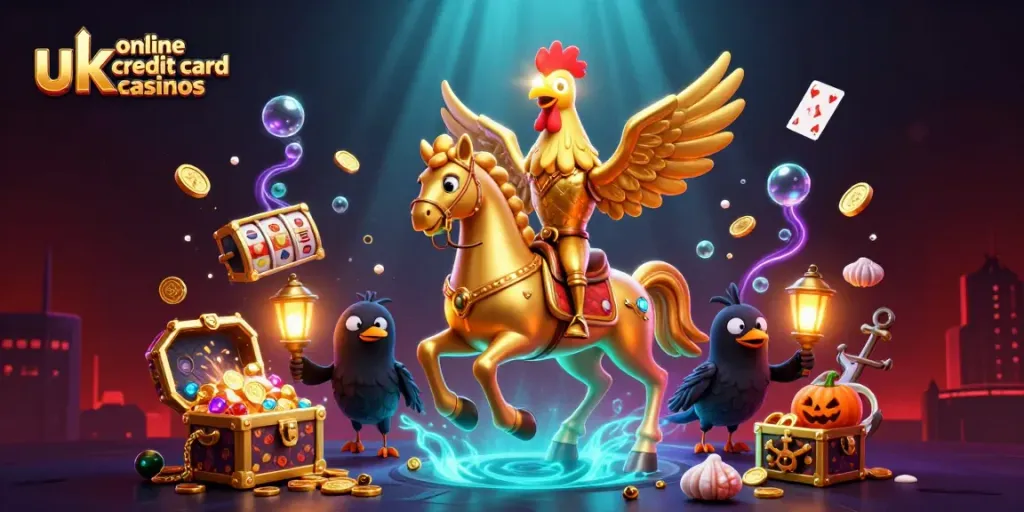 Experience the thrill at uk online credit card casinos with vibrant 3D characters and casino elements.