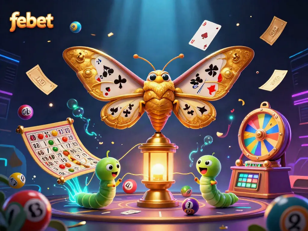 Experience febet's thrilling casino scene with vibrant elements and engaging characters in 3D.