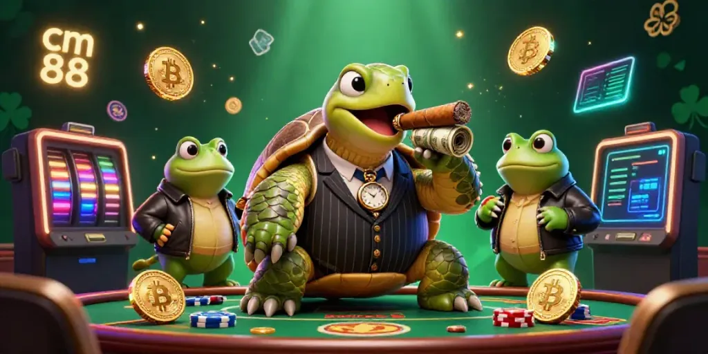 Engage in thrilling gaming adventures at cm 88 with cartoon characters in a lively casino atmosphere.