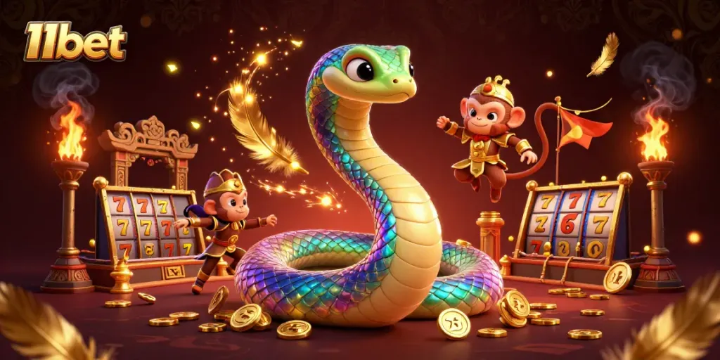 Experience the thrill of playing 11bet with vibrant casino elements in this engaging illustration.