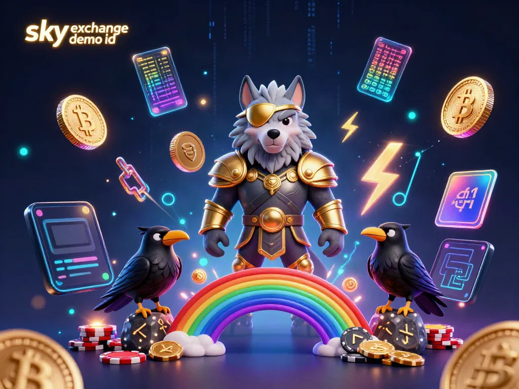 Engage with the vibrant action of Sky Exchange demo id, paved with casino chips and crypto elements.